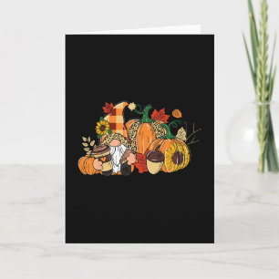 Gnome Pumpkin Spice Thankful Thanksgiving Autumn F Card