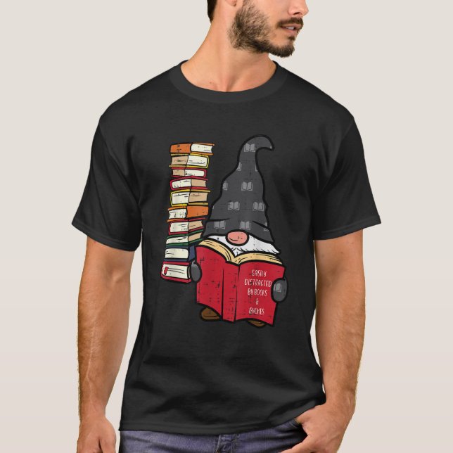 Gnome Read Reading Book Librarian Across America W T-Shirt (Front)
