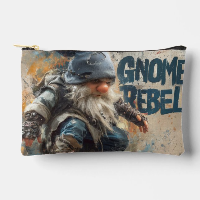 Gnome Rebel skateboarding graphic artwork Accessory Pouch (Front)