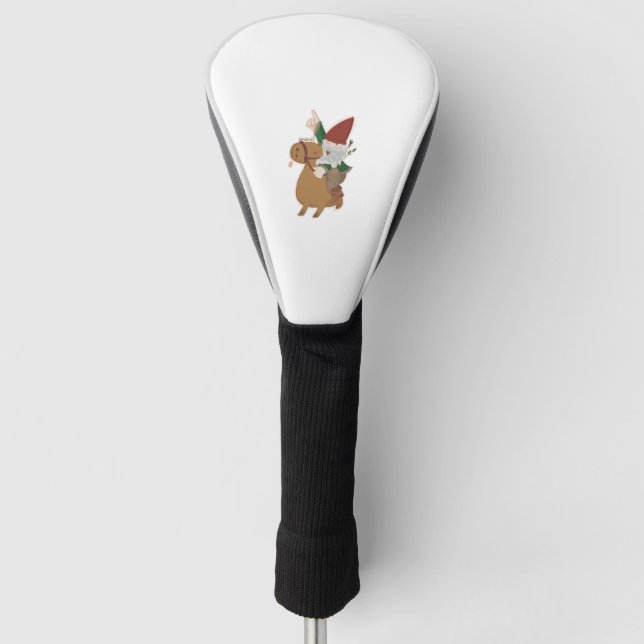 Gnome Riding a Capybara   Golf Head Cover (Front)