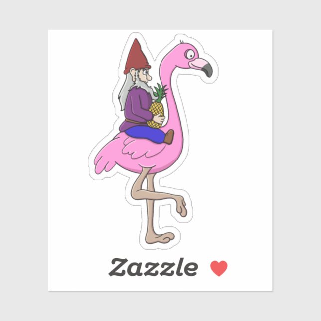 Gnome Riding a Flamingo with a Pineapple (Sheet)