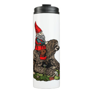 Gnome Riding a Sloth Thermal Tumbler