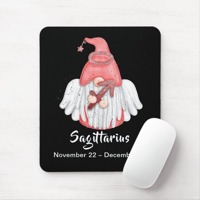 Gnome Sagittarius Astrology Sign Angel Mouse Mat (With Mouse)