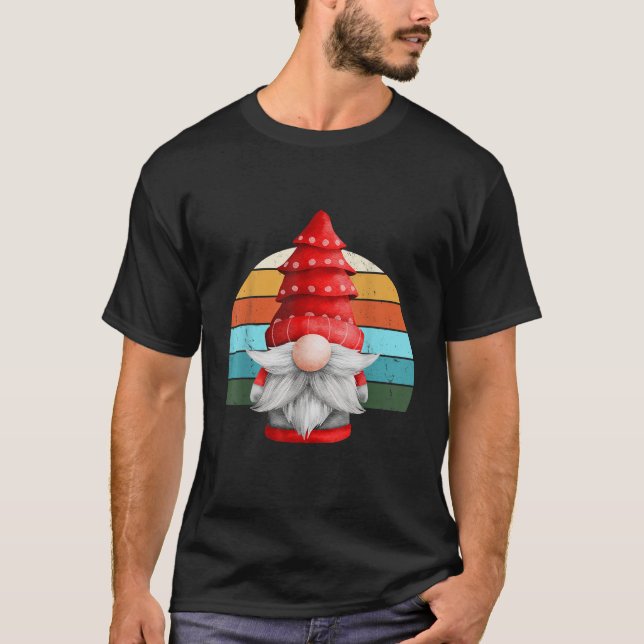 Gnome Santa Christmas Tree Lights Xmas Teens  T-Shirt (Front)