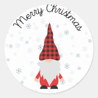 Gnome Santa Classic Round Sticker