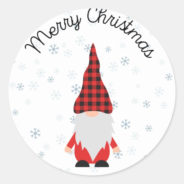 Gnome Santa Classic Round Sticker (Front)
