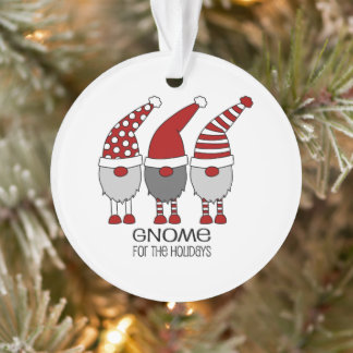 Gnome Scandinavian Round Christmas Ornament