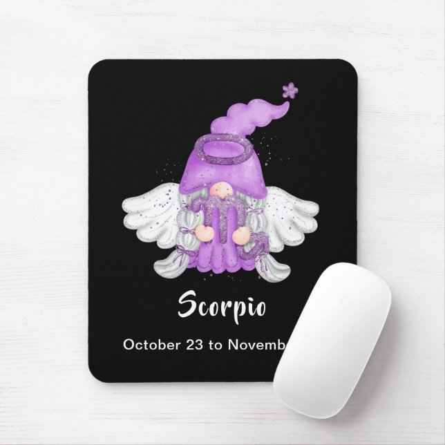 Gnome Scorpio Astrology Sign Angel Mouse Pad (With Mouse)