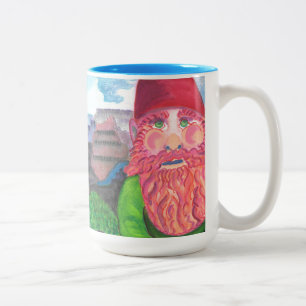Gnome Selfie Two-Tone Coffee Mug