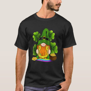 Gnome Shamrock Glitter Happy St Patrick S Day Iris T-Shirt