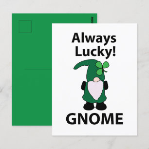 Gnome Shamrock Lucky St Patricks Day Gnome Postcard
