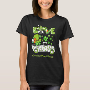 Gnome Shamrock Truck Love Orthopaedic Nurse St Pat T-Shirt