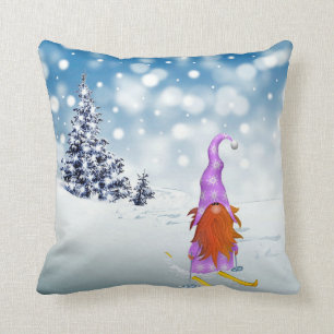 Gnome Skier Cushion