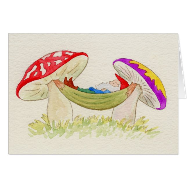 Gnome sleeping on hammock (Front Horizontal)