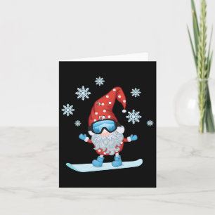 Gnome Snowboarding Card