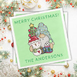 Gnome Snowman Christmas Party Napkin<br><div class="desc">Gnome Snowman Merry Christmas Party celebrating a party or open house with cocoa.</div>
