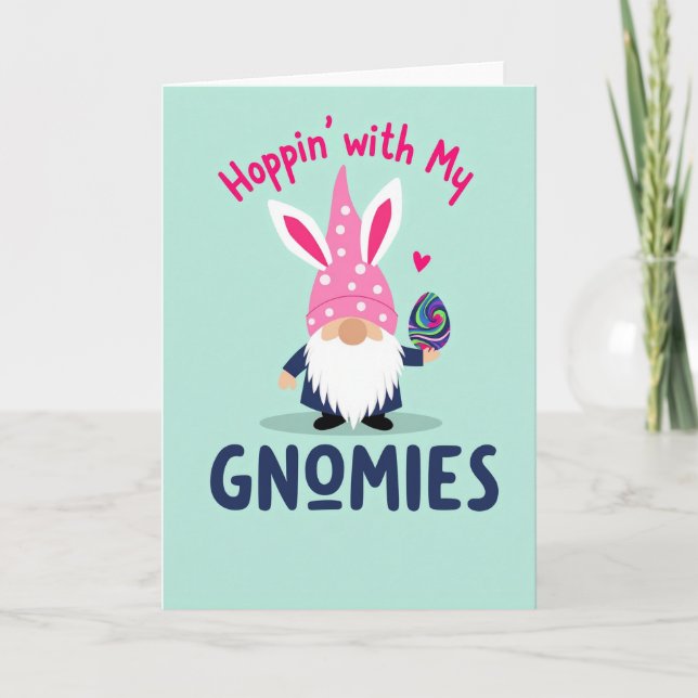 Gnome Spring Holiday Egg Card (Front)