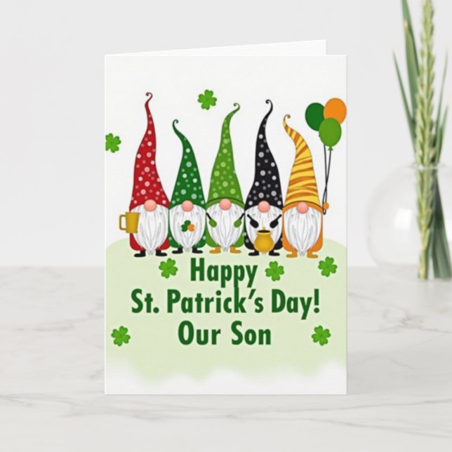 Gnome St Patricks Day Son Card (Front)