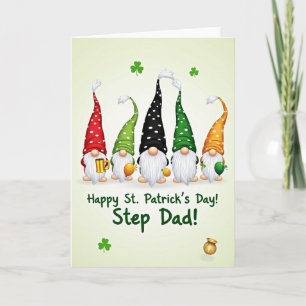 Gnome Step Dad St Patricks Day Card
