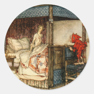 Gnome Surprise by Arthur Rackham Classic Round Sticker