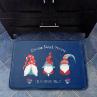 Gnome Sweet Gnome Cute Modern Holiday Elf Navy