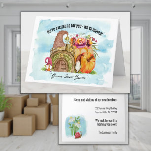 Gnome Sweet Gnome We've Moved Announcement Card