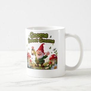 Gnome Sweet Gnome Whimsical Garden Gnome Graphic Coffee Mug