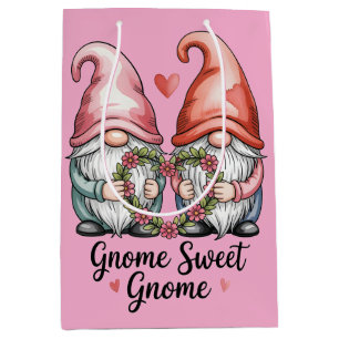 GNOME SWEET GNOME: Whimsical Watercolor Design Medium Gift Bag