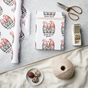 GNOME SWEET GNOME: Whimsical Watercolor Design Wrapping Paper