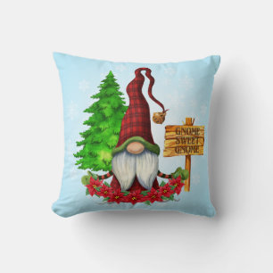 Gnome Sweet Gnome Winter Throw Cushion