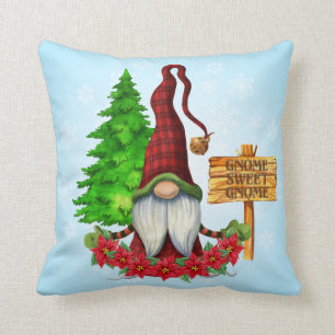 Gnome Sweet Gnome Winter Throw Cushion