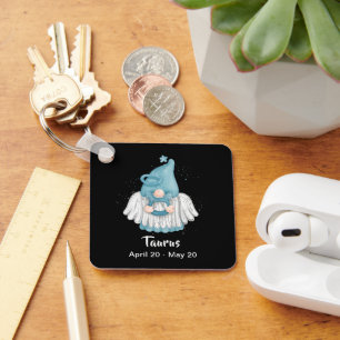 Gnome Taurus Astrology Sign Angel Keychain