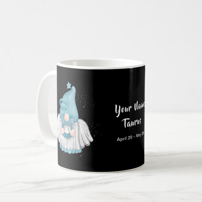 Gnome Taurus Astrology Sign Angel Your Name Coffee Mug (Front Left)