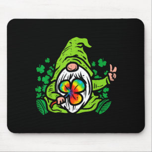 Gnome Tie Dye Shamrock Clover St Patricks Day Hipe Mouse Mat