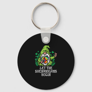 Gnome Tie Dye Shamrock Let Shenanigans Begin St Pa Key Ring