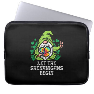 Gnome Tie Dye Shamrock Let Shenanigans Begin St Pa Laptop Sleeve