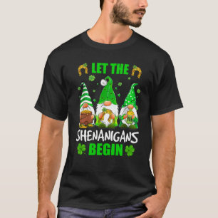 Gnome Tie Dye Shamrock Let Shenanigans Begin St Pa T-Shirt