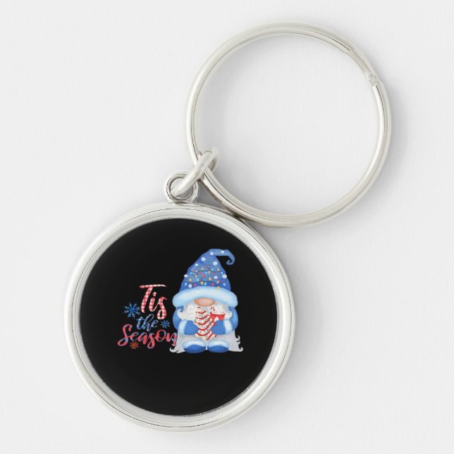 Gnome Tis The Season  Key Ring (Front)