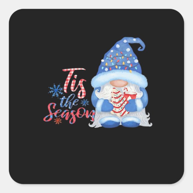Gnome Tis The Season  Square Sticker (Front)
