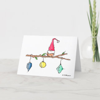 Gnome, Twig and Ornaments Christmas Card