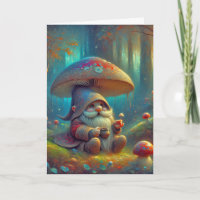 Gnome Under a Mushroom Birthday