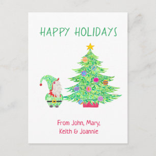 Gnome under the Christmas Tree Card