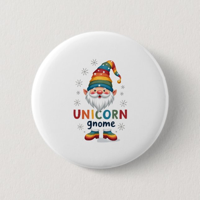 Gnome Unicorn Shirt Family Matching Group Christma 6 Cm Round Badge (Front)