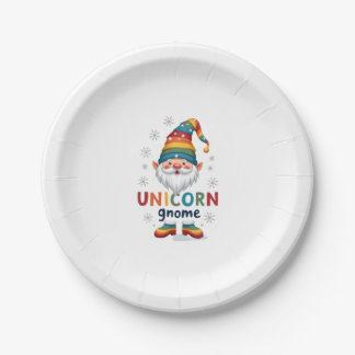 Gnome Unicorn Shirt Family Matching Group Christma Paper Plate