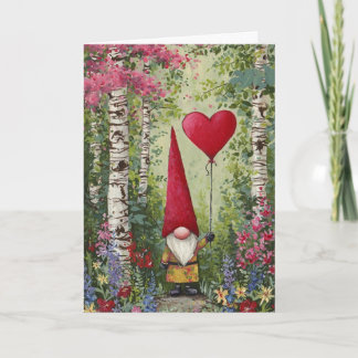 Gnome Valentine Card-Blank Inside-Customizable Card