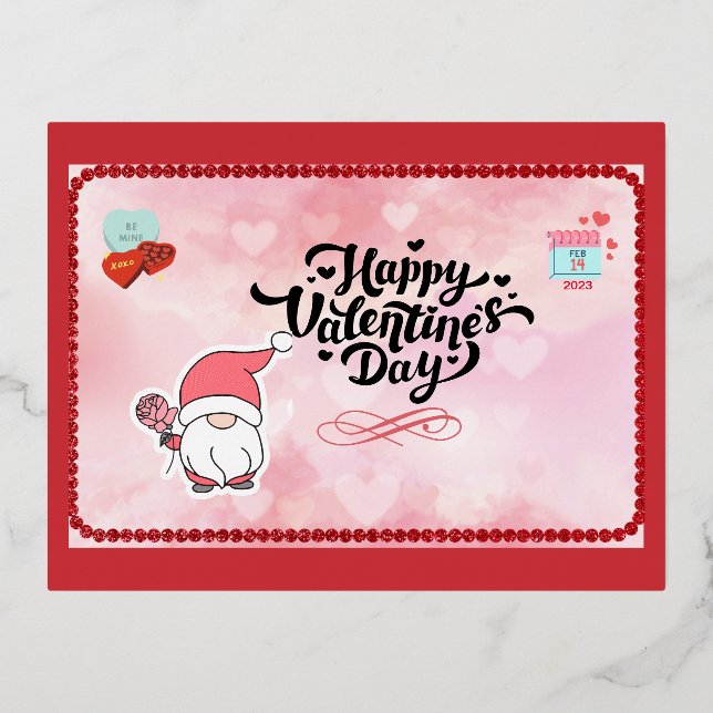 Gnome Valentine Day Card  (Front)