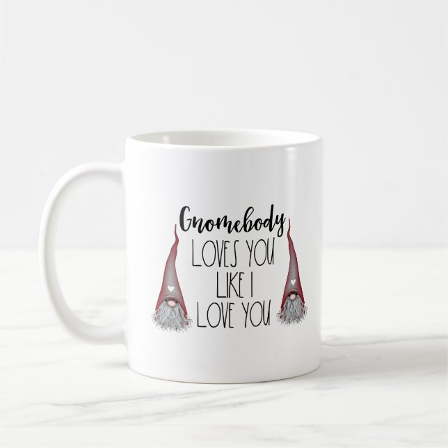 Gnome Valentine Mug Rae Dun Inspired Font (Left)