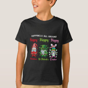 Gnome Valentines St Patrick Easter Happy Holiday G T-Shirt