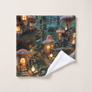 Gnome village at evening time wash cloth