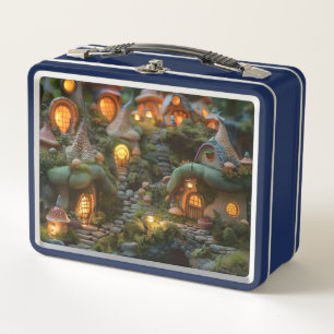 Gnome village metal lunch box